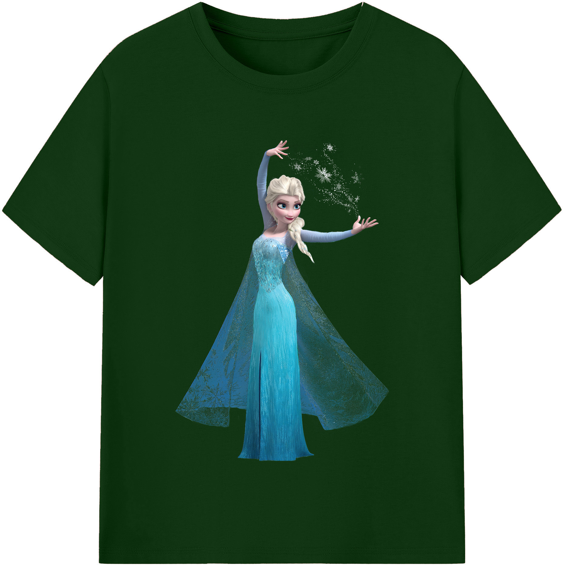 （画像用） アナと雪の女王 アンナ エルサ Frozen Anna Elsa 綿100％半袖Tシャツ（フロントプリント）